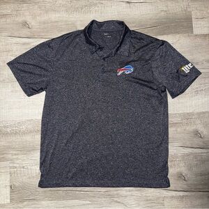 Rare Buffalo Bills Miller Lite Polo Embroidered Logos Gray Sport-Tek Mens Large
